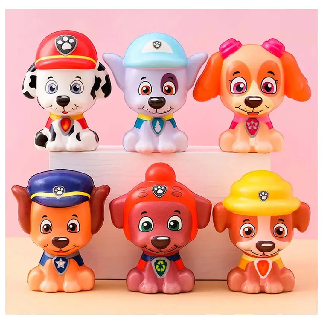 Paw Patrol Squishy Toy Set – 6 Hero Pups | Soft, Slow-Rising, Stress Relief Fun for Kids - Jaiman Toys