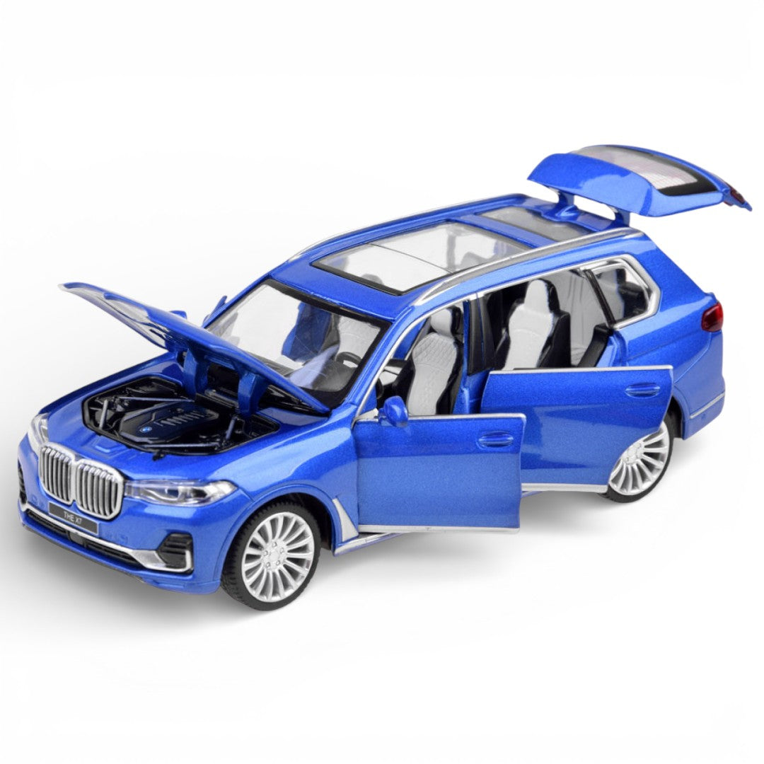 MSZ 1:32 BMW X7 Die-Cast Model Car – Blue |Pull Back, Openable Doors, Light & Sound (68470)