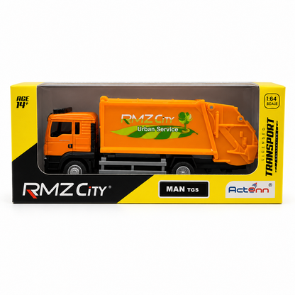 RMZ City 1:64 MAN TGS Urban Service Garbage Truck Die-Cast Model – Orange