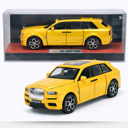 JOY JUNCTION 1:32 Luxury SUV Diecast Car – Yellow Alloy Metal Model with Openable Doors | Premium Collector Edition