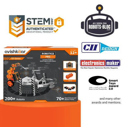 Avishkaar Robotics Pro Kit | 200-in-1 Advanced STEM & Coding Kit for Ages 12+