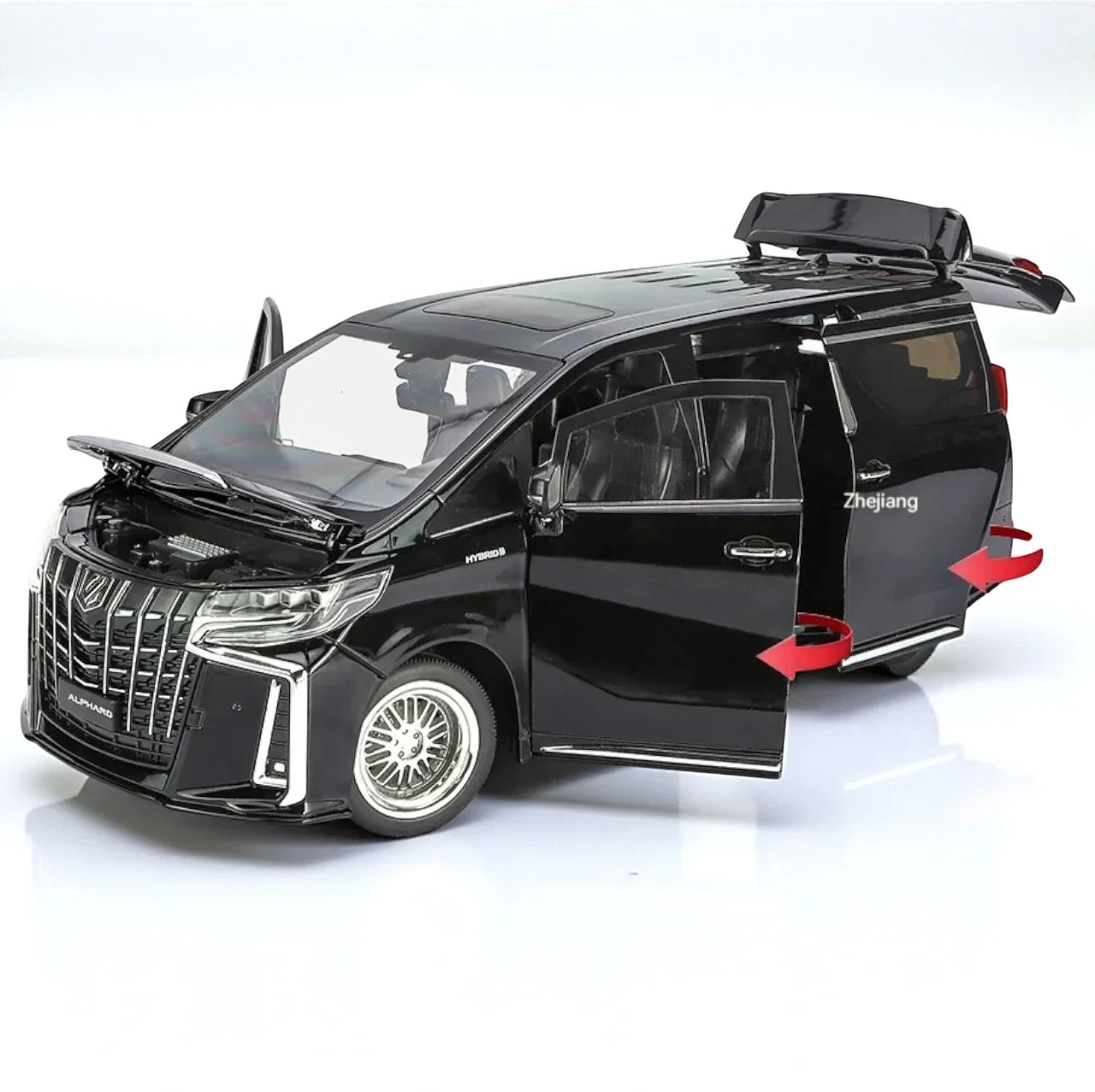 CHE-ZHI 1:18 Toyota Alphard Alloy Metal Diecast Car Openable Door – Pull Back with Sound & Light