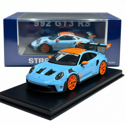 Street Warrior 1:64 Porsche 992 GT3 RS Gulf Livery Diecast Model Car