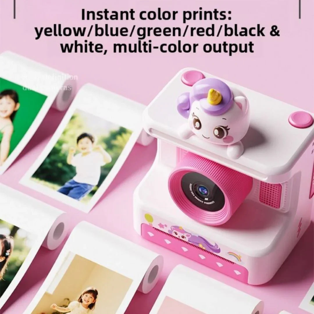 MagicSnap Unicorn Instant Print Camera for Kids – 1080P Digital Video | 2.4” Display | Thermal Ink-Free Printing