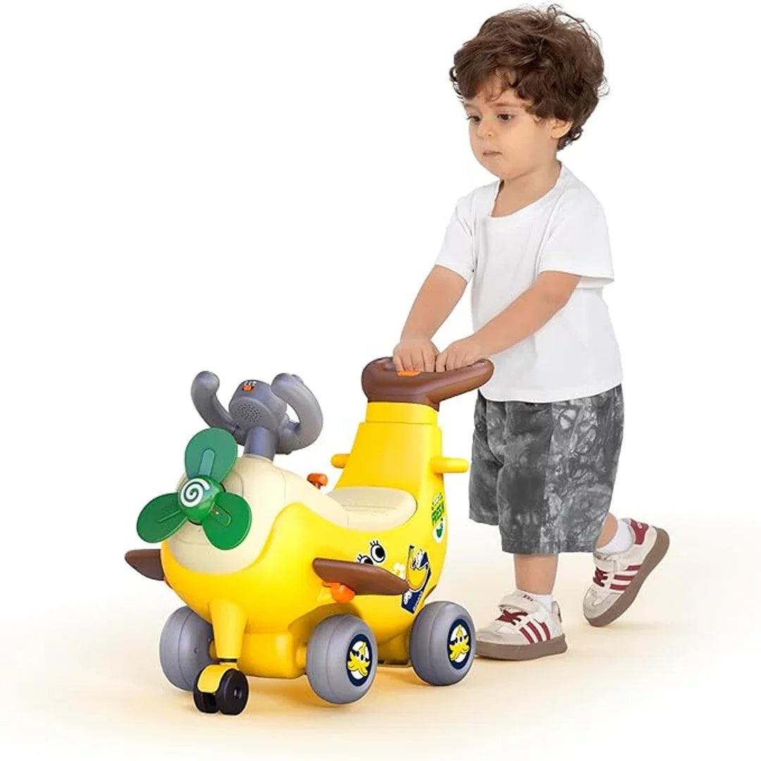 4-in-1 Convertible Sliding Ride-On – Banana Plane & Stroller Walker for Kids (Ages 5–7) - Jaiman Toys
