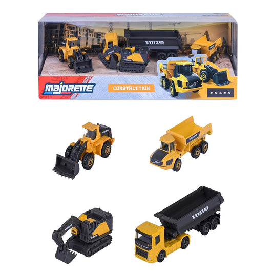 Majorette Volvo Construction Die-Cast Vehicle Set (5 Vehicles) | Official Volvo Machines | Metal Body | 1:64 Scale | 3+ Years