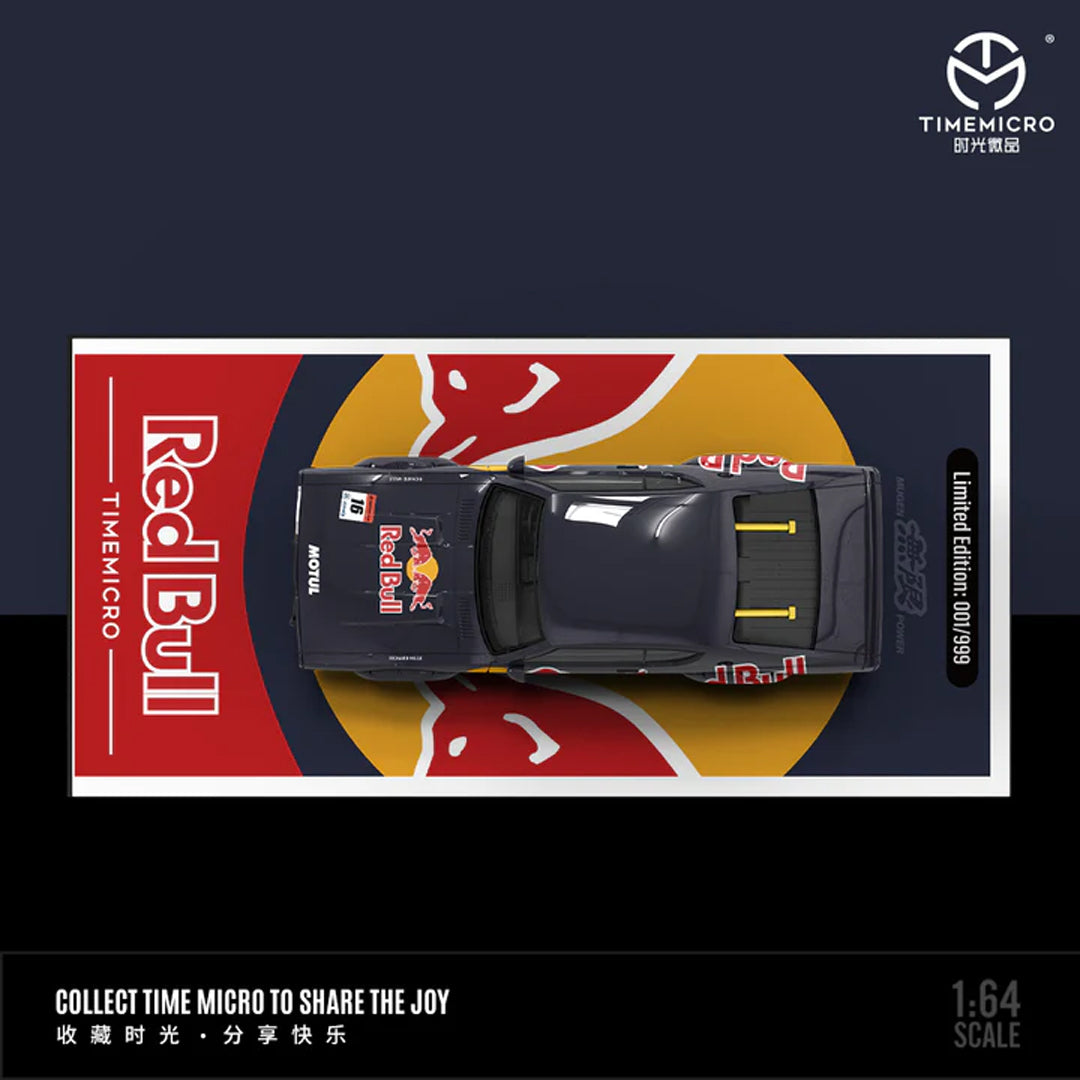 Time Micro 1:64 Nissan Skyline Hakosuka Red Bull Livery Diecast Model with Display Base & Figure