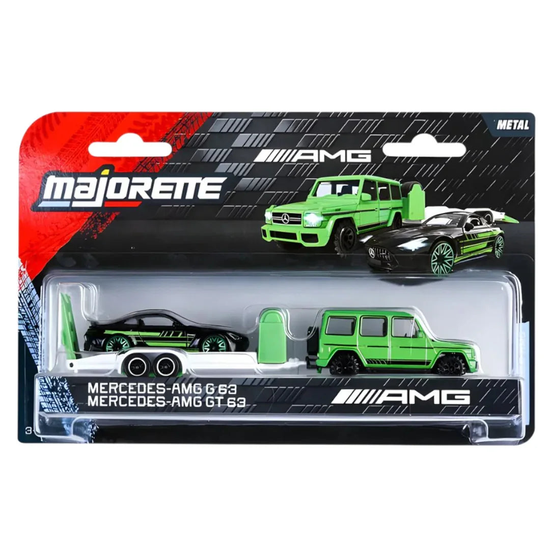 Majorette 1:64 Scale Mercedes-AMG Deluxe Trailer Set – G 63 & GT 63 Diecast Cars