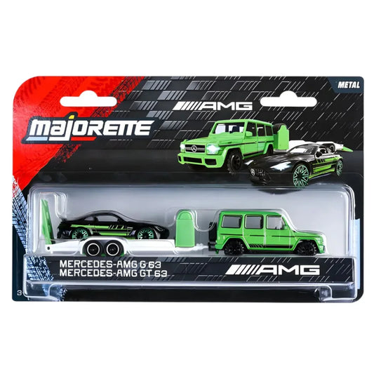 Majorette 1:64 Scale Mercedes-AMG Deluxe Trailer Set – G 63 & GT 63 Diecast Cars