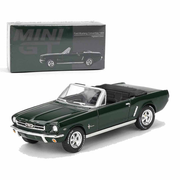 Mini GT 1/64 Ford Mustang Convertible 1964 Highland Green LHD Diecast Scale Model Car