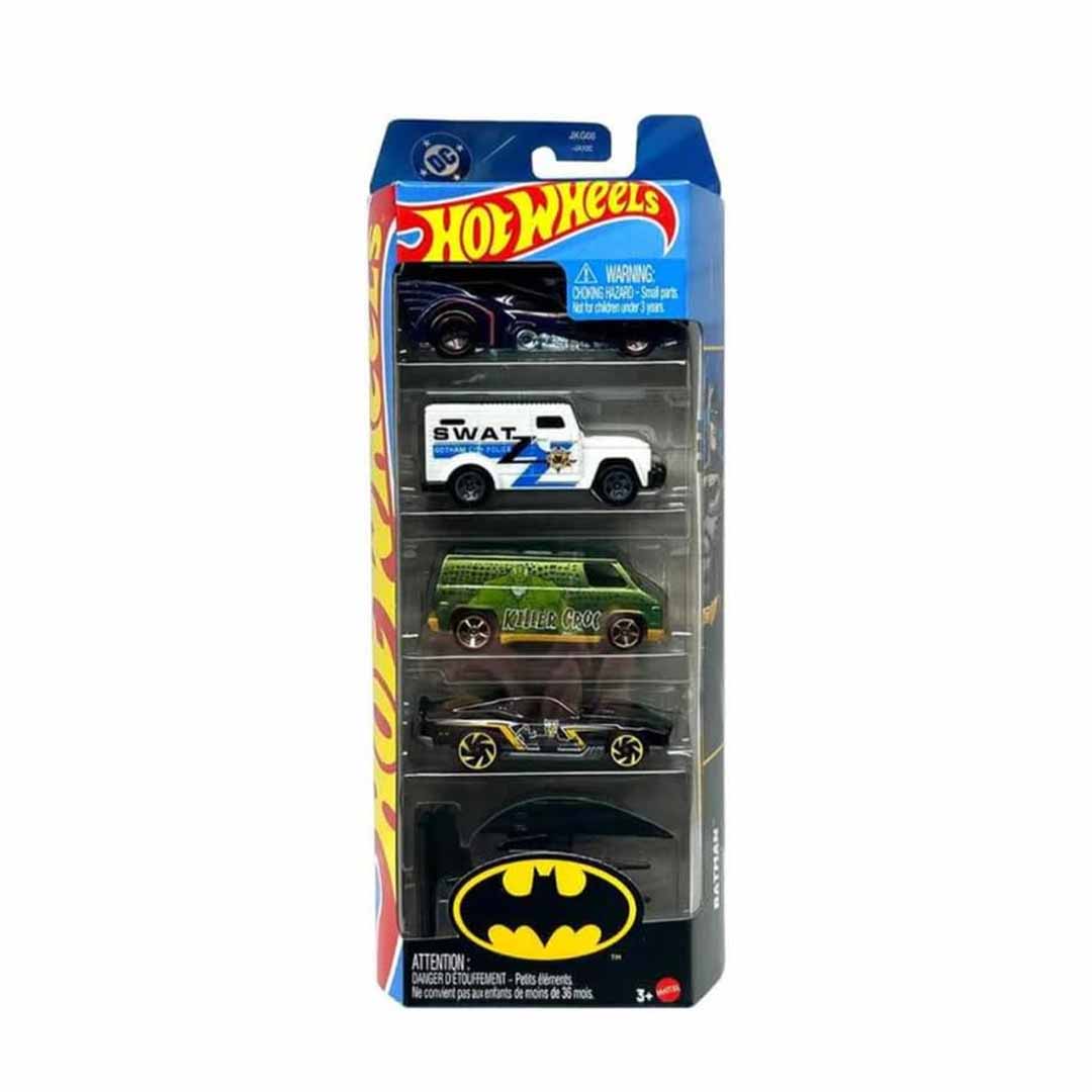 Hot Wheels DC Batman 5-Car Pack – Batmobile & DC Themed Die-Cast Vehicles (1:64 Scale)