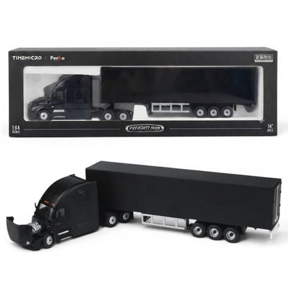 Time Micro × Perka 1:64 Freightliner Container Truck Black | Diecast Model Truck