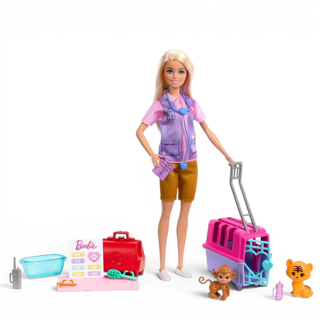 Barbie Careers Wildlife Veterinarian Doll Playset with Animal Rescue Accessories (11.5 inches) | Mattel Barbie You Can Be Anything
