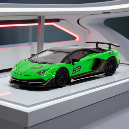 Maxwell 1:64 Lamborghini Aventador SVJ 63 Green Diecast scale model car