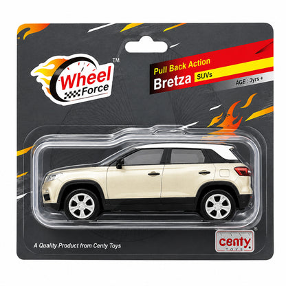 Centy Wheel Force Pull Back Action Bretza SUV Die-Cast Toy Car for Kids | Friction Powered Mini SUV | Assorted Colours | BGX