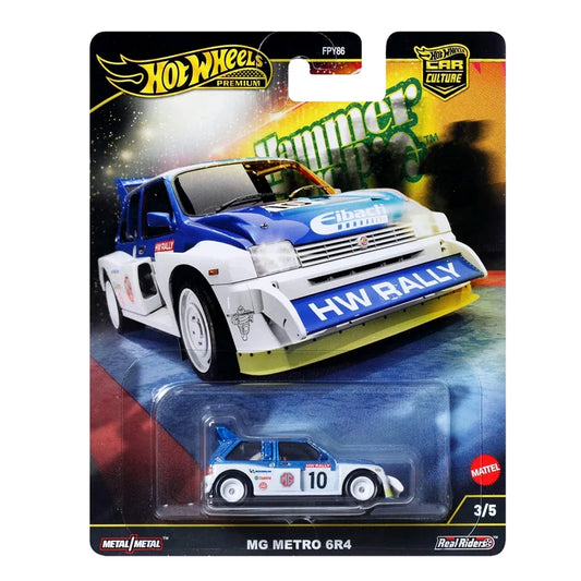 Hot Wheels Premium Car Culture MG Metro 6R4 | 1:64 Die-Cast Rally Car | Metal/Metal with Real Riders | 3/5