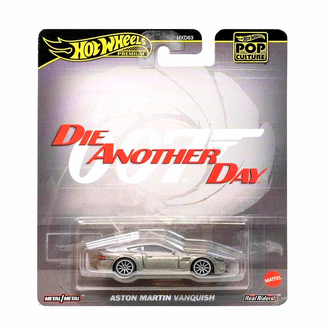 Hot Wheels Premium Pop Culture 1:64 (Blister Pack) 2-Car Combo Set – Aston Martin Vanquish (Die Another Day) + '77 Packin' Pacer (Beavis and Butt-Head) | Metal/Metal Die-Cast with Real Riders