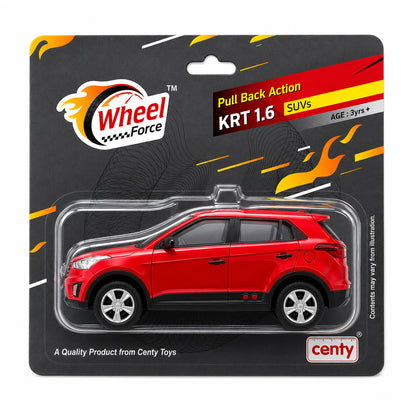Centy Wheel Force KRT 1.6 Pull Back Action SUV Die-Cast Toy Car for Kids | Friction Powered Mini SUV | Assorted Colours | BGX