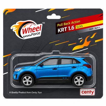 Centy Wheel Force KRT 1.6 Pull Back Action SUV Die-Cast Toy Car for Kids | Friction Powered Mini SUV | Assorted Colours | BGX