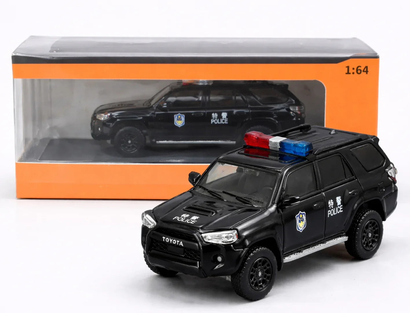 GCD Toyota 4Runner TRD Pro Police SUV Diecast Model 1:64 Scale – Detailed Collector Miniature with Display Box