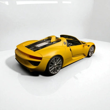 Welly 1:24 Porsche 918 Spyder Die-Cast Model – Yellow | Openable Doors (24055) - Jaiman Toys