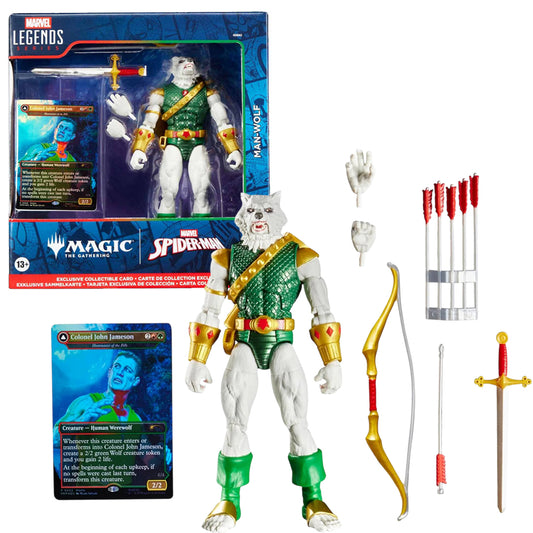 Hasbro Marvel Legends x Magic: The Gathering – Man-Wolf Action Figure | Spider-Man Collectible with Exclusive Foil Trading Card