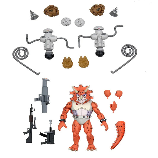 NECA Teenage Mutant Ninja Turtles Cartoon 3-Pack – Triceraton Infantryman & Roadkill Rodney 7-Inch (18cm) Action Figures - Jaiman Toys