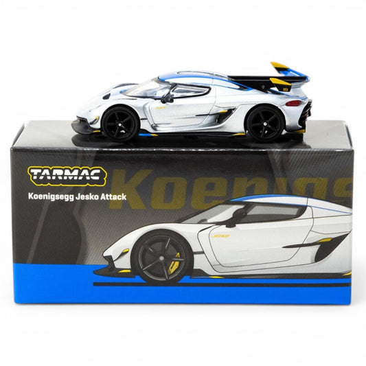 Tarmac Works GLOBAL64 1:64 Koenigsegg Jesko Attack Silver Diecast Model Car (T64G-TL052-SL)