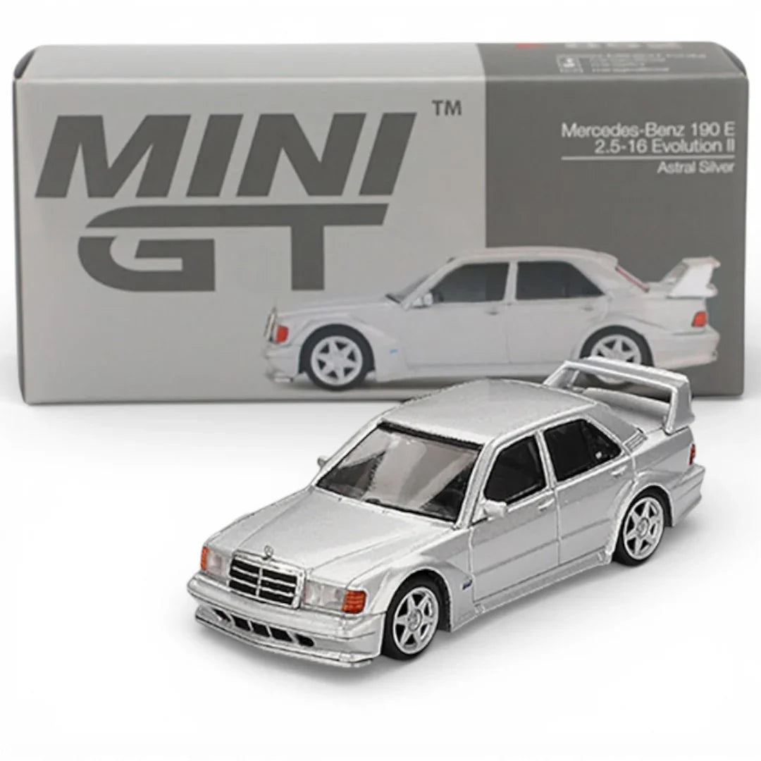 MINI GT 1:64 (Blister)-Subaru Impreza WRC99 #23 2000 Acropolis Rally LHD + Mercedes-Benz 190E 2.5-16 Evolution II -- Astral Silver