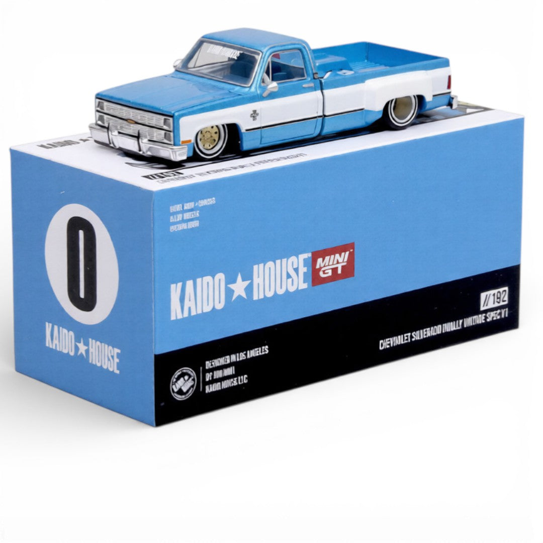 Kaido House x Mini GT Chevrolet Silverado Dually Vintage Spec V1 Diecast Truck – 1:64 Scale (KHMG192)