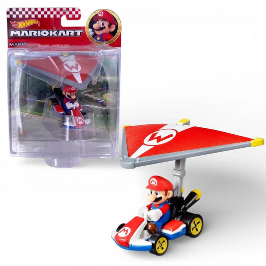 Hot Wheels 1:64 Mario Kart Mario Standard Kart with Super Glider – Diecast Collectible