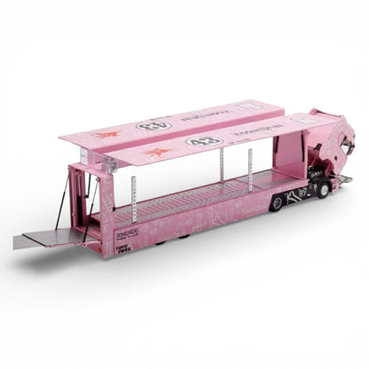 Maxwell 1:64 Scania S730 Pink Enclosed Double Deck Truck – Diecast Metal Collectible Model