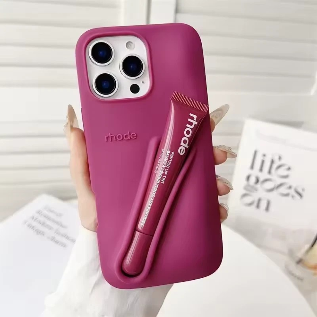 Fall Lip Case for iPhone 14, 15 & 16 Series – Soft Silicone Phone Cover with Lip Balm Included
