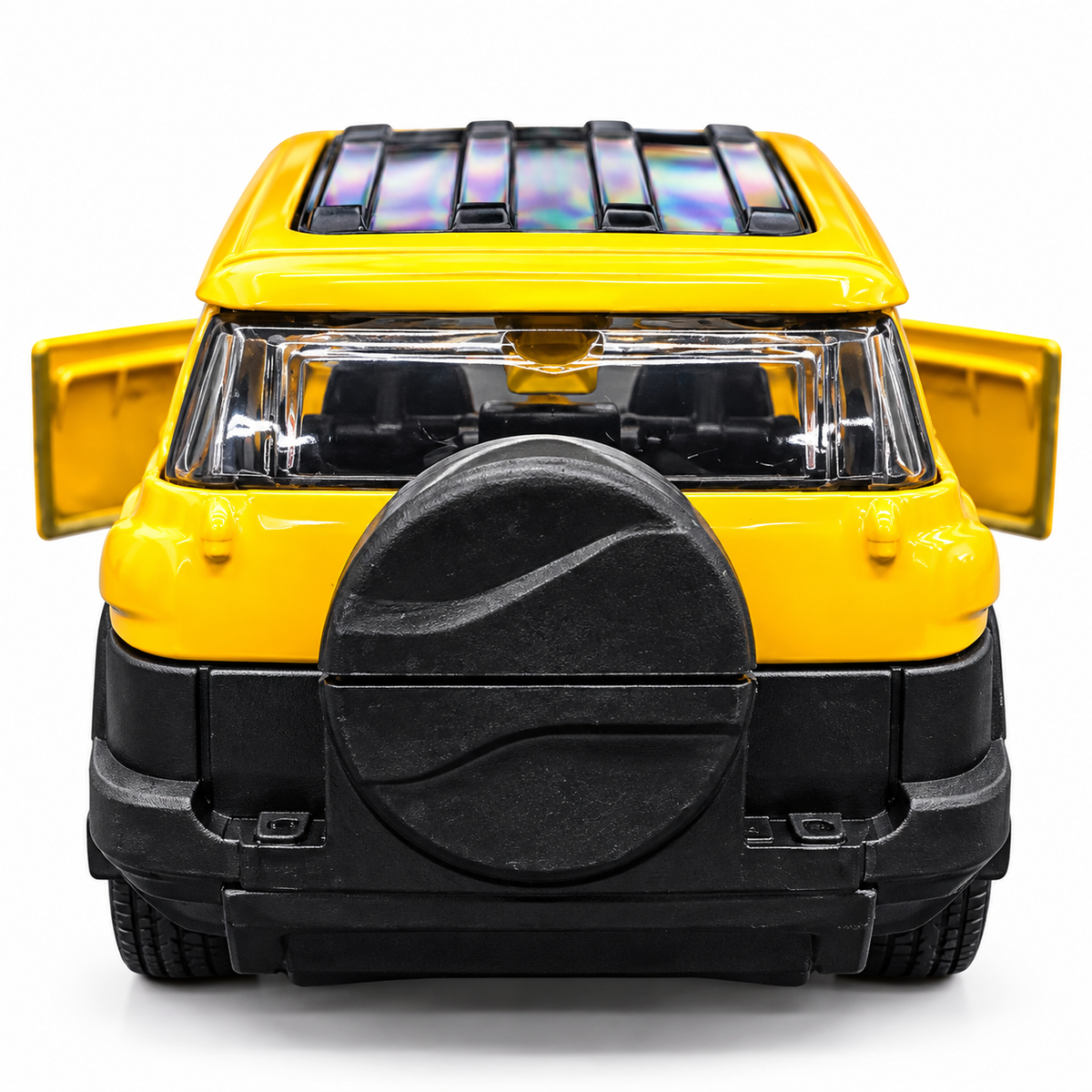 Road Burner Metal Racers NS023 Yellow Diecast SUV Toy Car with Pull Back Action & Openable Doors for Kids Ages 3+