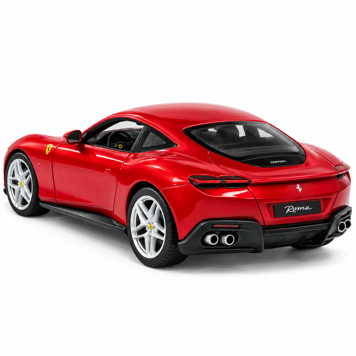Bburago Ferrari Roma 1:24 Scale Diecast Model Car – Red Metal Sports Car Collectible with Realistic Detailing