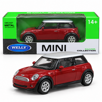 Welly 1:64 Mini Cooper Red Die-Cast Metal Model Car
