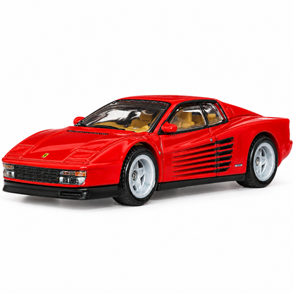 Hot Wheels Premium Ferrari Testarossa Red 1:64 Scale Diecast Model Car – Car Culture Modern Classics 2/5, Metal Body, Real Riders Wheels, Collectible Toy Car