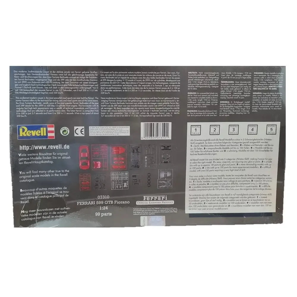Revell Ferrari 599 GTB Fiorano 1:24 Scale Plastic Model Kit 07310 (Officially Licensed) - Jaiman Toys
