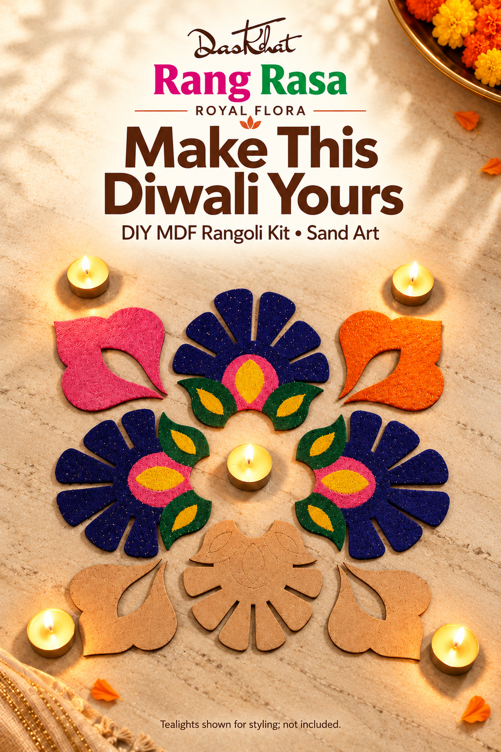 Rang Rasa Royal Flora rangoli festive display