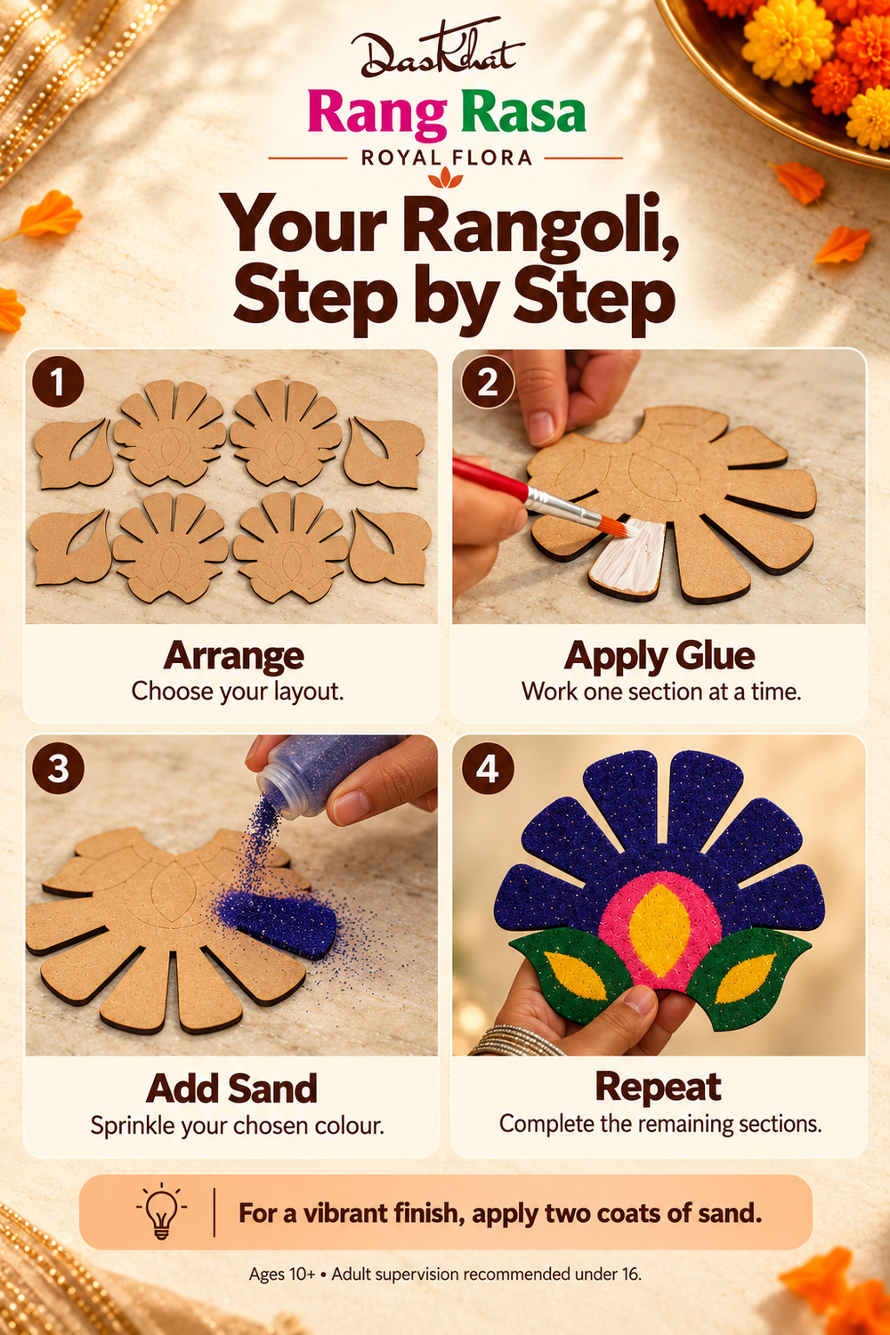 How to use Rang Rasa sand rangoli kit