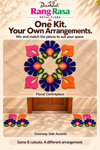 Rang Rasa rangoli arrangement ideas