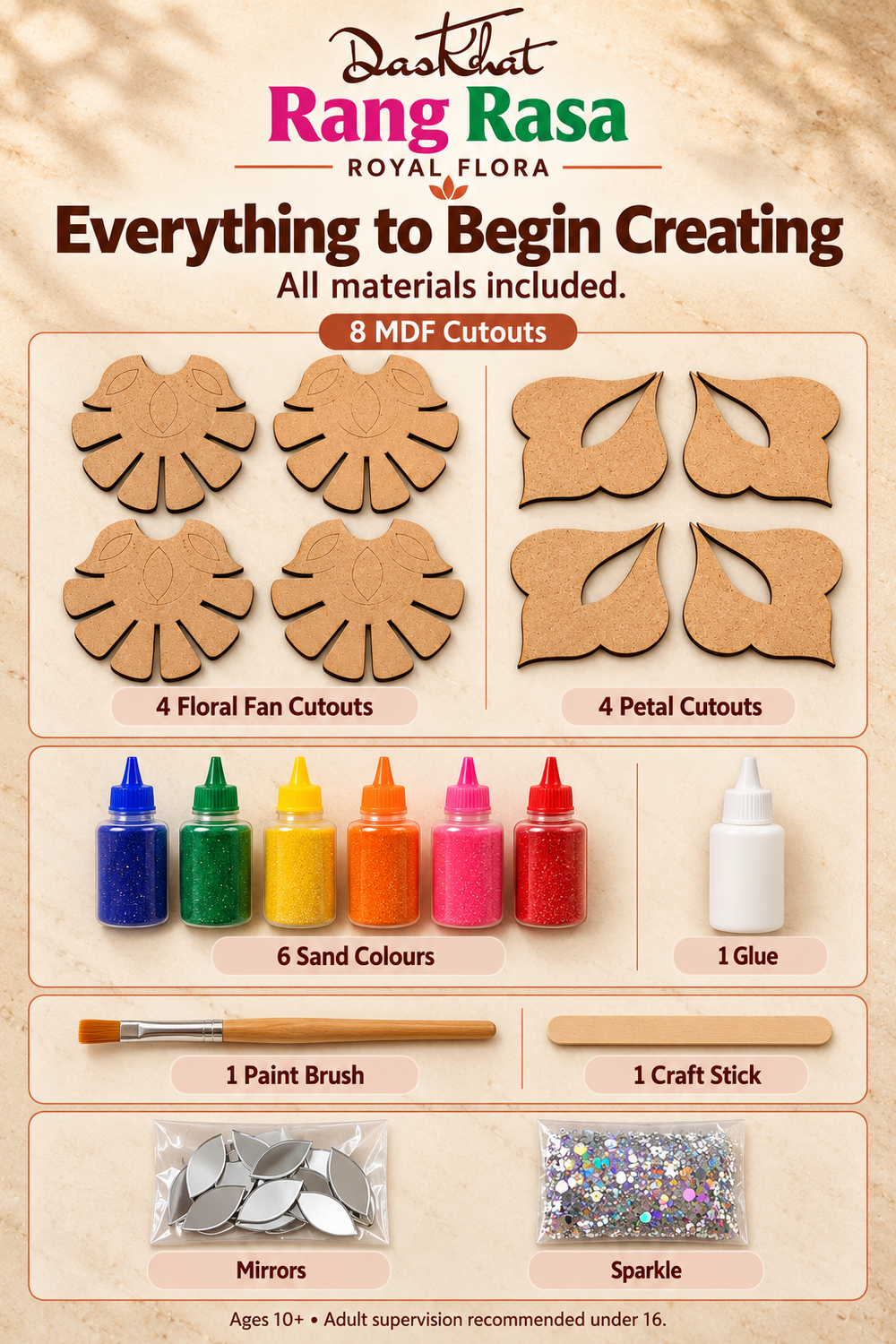 Rang Rasa rangoli kit contents
