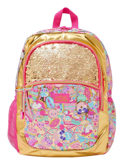Smiggle School Bag : Gold Flip Sequin 20 Birthday Colorful & Stylish 16 Inch Backpack for Kids - Jaiman Toys