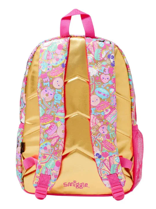 Smiggle School Bag : Gold Flip Sequin 20 Birthday Colorful & Stylish 16 Inch Backpack for Kids - Jaiman Toys