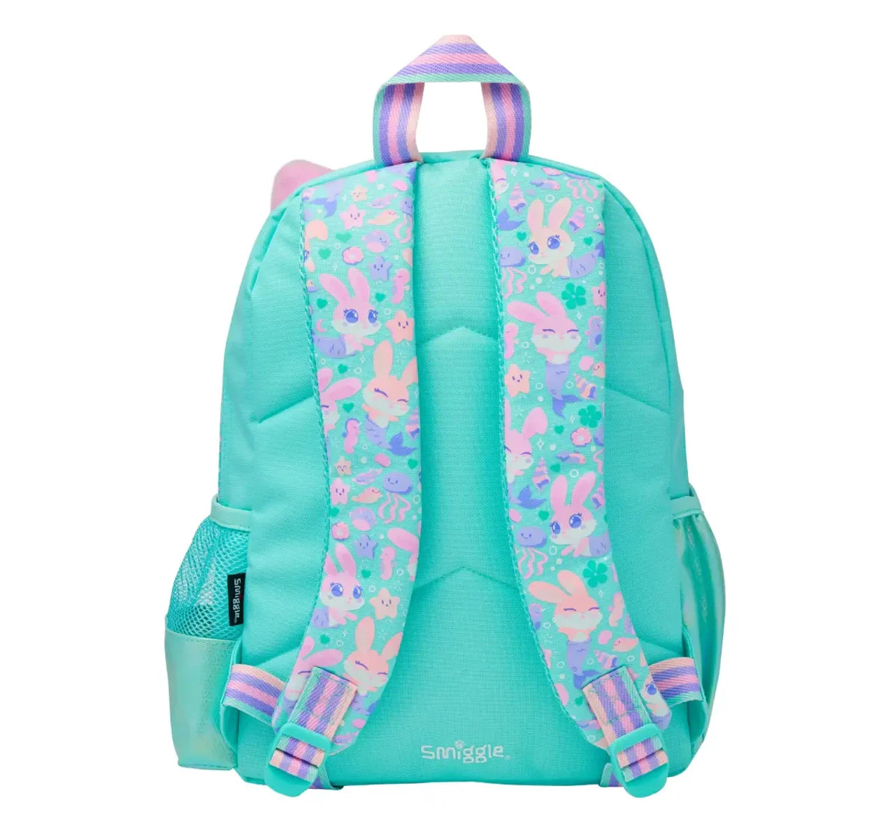 Smiggle Bunny Mermaid Backpack 14 Inch | Kids School Bag with Plush Bunny Design, Dual Bottle Pockets & Padded Straps
