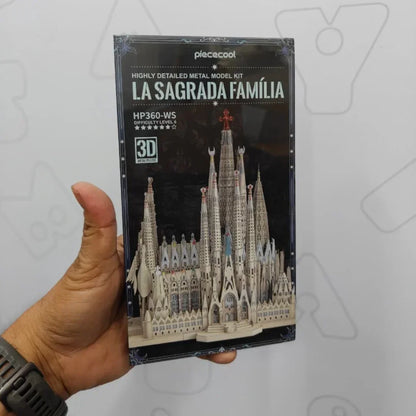 Piececool  3D Metal Puzzle La Sagrada Familia Cathedral Model – 450 Pieces – Level 6 Difficulty – Stainless Steel DIY Architecture Model Kit