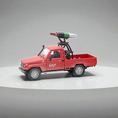 LC80 Toyota Land Cruiser Red Hardcover Edition – 1:64 Diecast Model Car with Ammunition & Rocket Launcher Accessories - Jaiman Toys