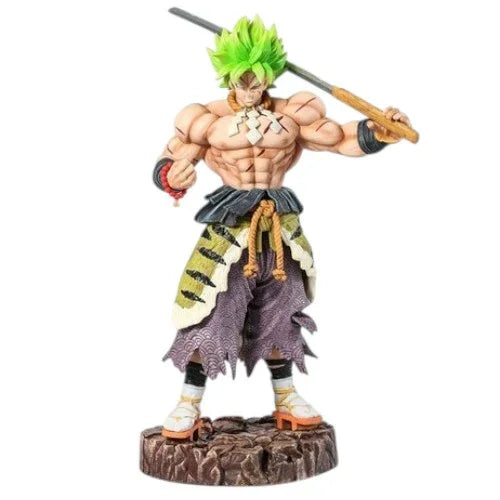 Dragon Ball Z Super Saiyan Broly Anime Ultimate Action Figure Statue 36cm – Green Hair Battle Edition Statue with Sword & Base – Collectible Action Model Toy HW - Jaiman Toys