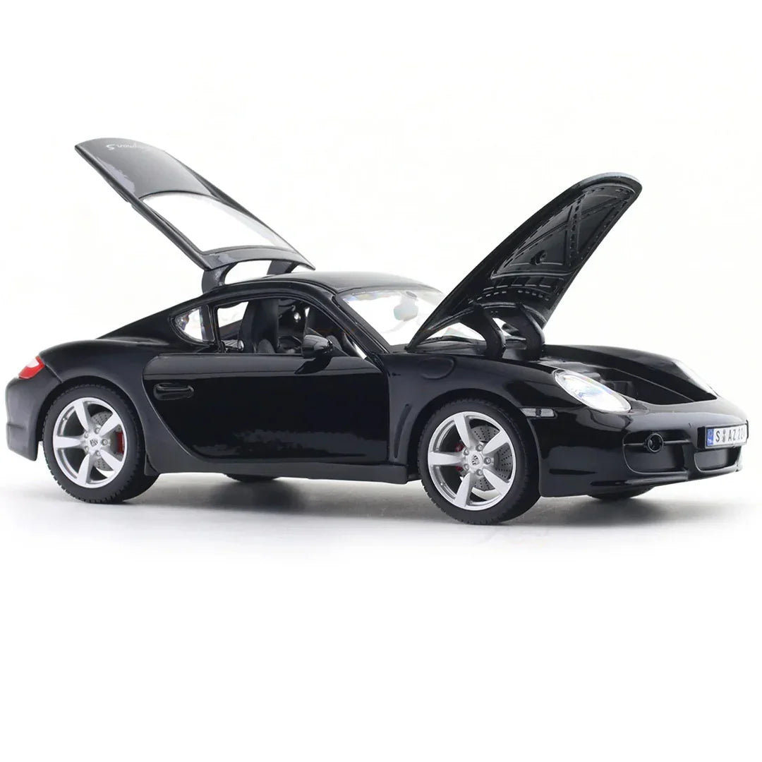 Maisto Porsche Cayman S Black 1:18 Scale Diecast Model Car – Licensed Collectible Sports Car Replica