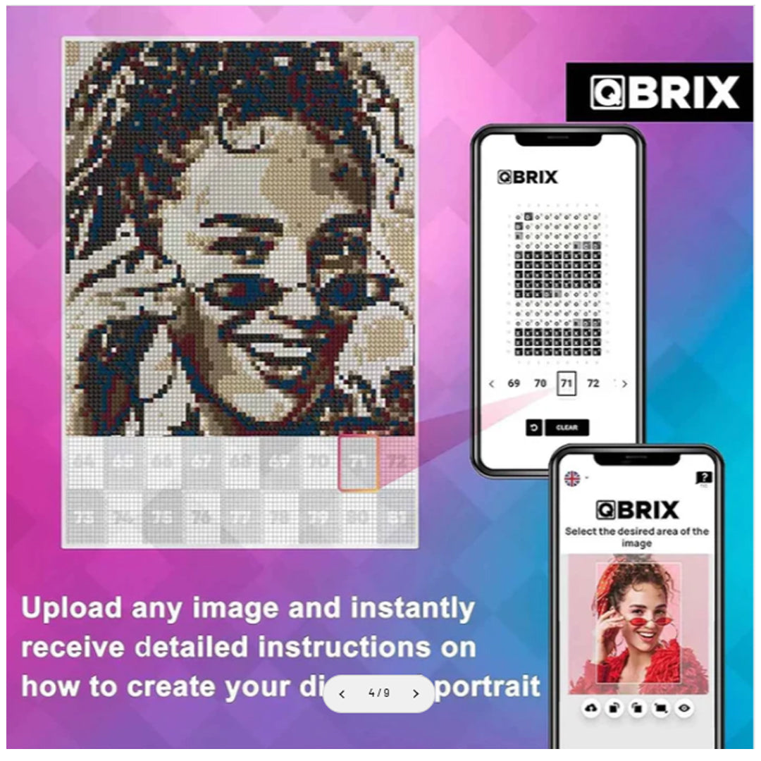 QBRIX A4 Vintage Personalised Diamond Painting Mosaic Art , 22000 Crystals| DIY Custom Craft Kit
